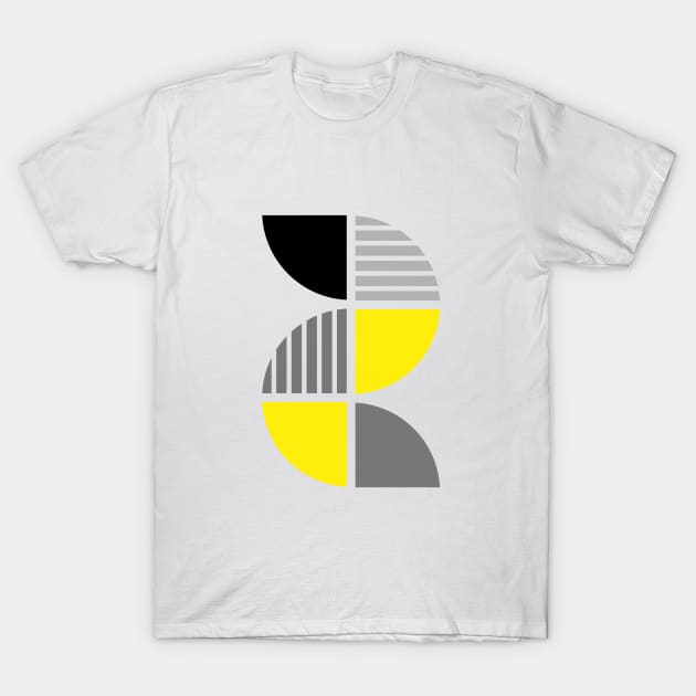 Yellow + Gray Geometric T-Shirt by latheandquill